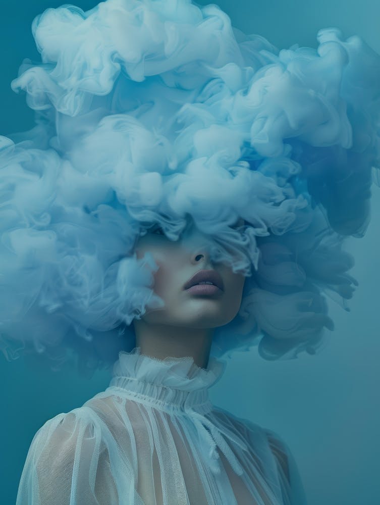 Girl With A Blue Cloud