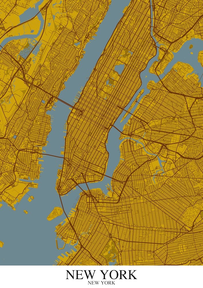 New York New York Yellow Blue