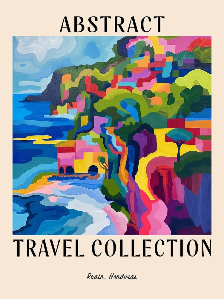 Abstract Travel Collection Poster Roatn Honduras 2