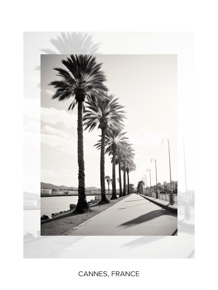 Poster Of Cannes, France, Black And White Old Photo 3