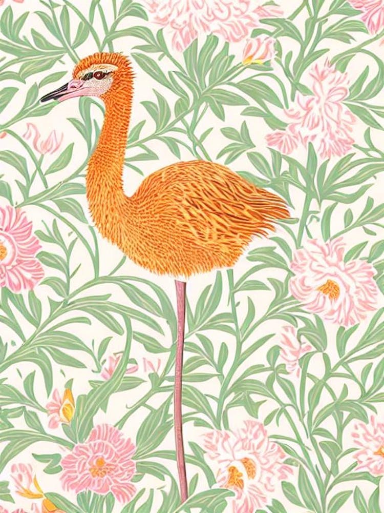 Ostrich William Morris Style Bird