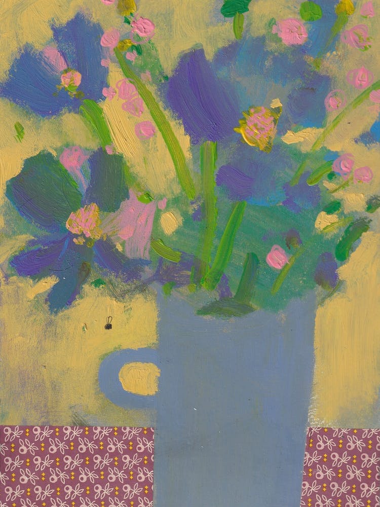 Whimsical Bouquet In A Blue Vase