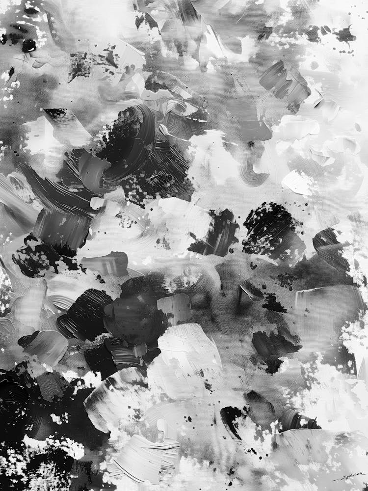 Black And White Abstract Painting 56