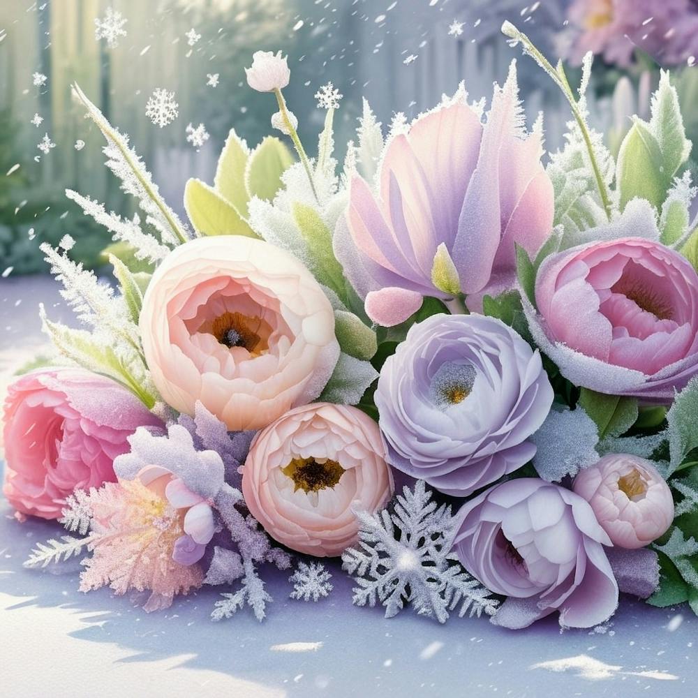 Flowers In The Snow