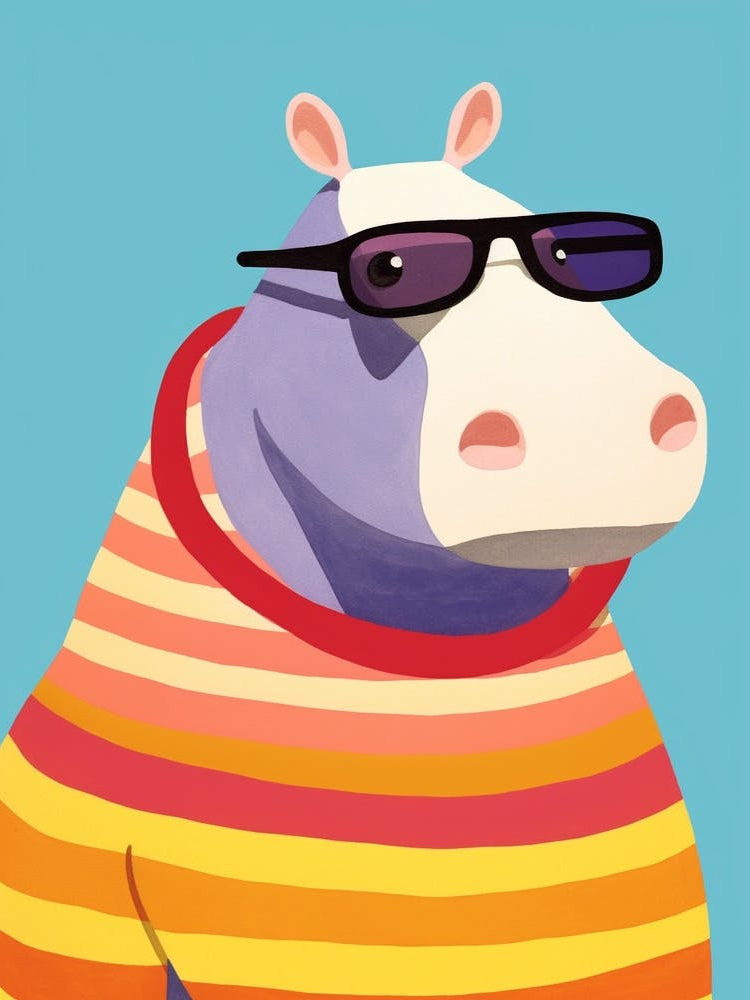 Little Hippo 1 Wearing Sunglasses