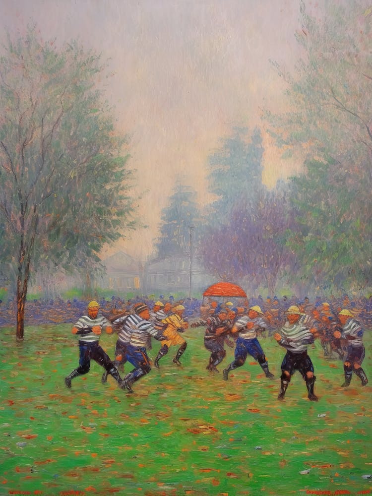 American Football In The Style Of Monet 1