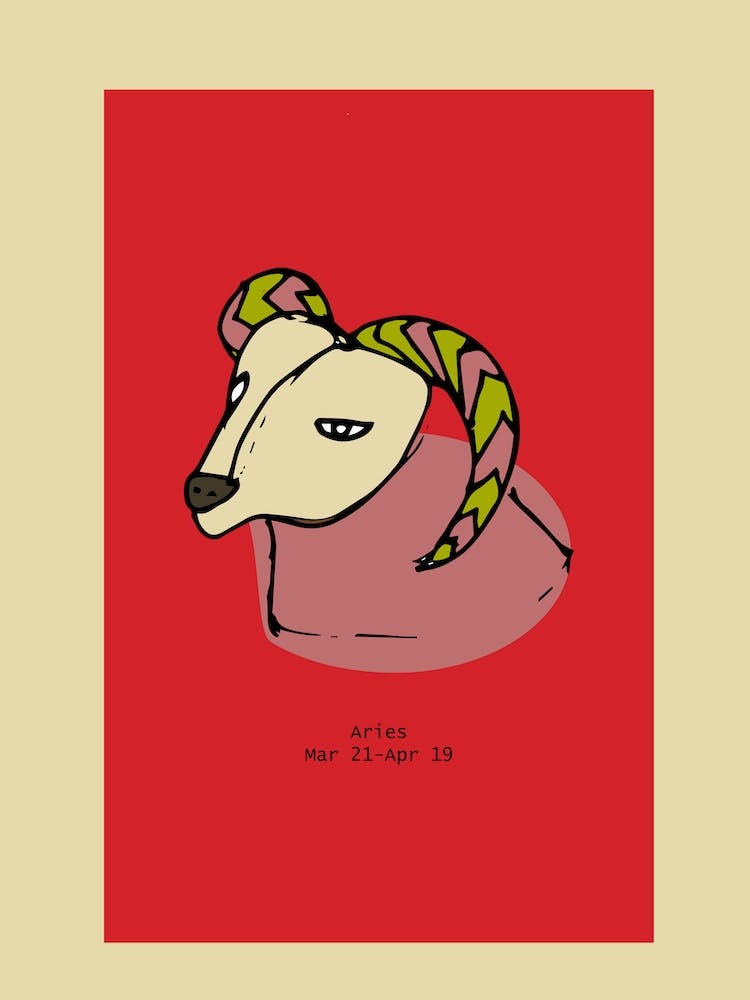 Retro Zodiac Aries Rectangular