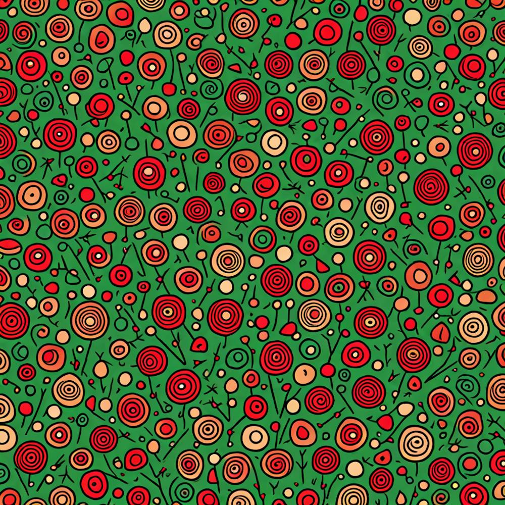 Christmas Swirls, A Pattern Featuring Abstract Geometric Shapes With Lines Rustic Green And Red Colors, Flat Art, 119