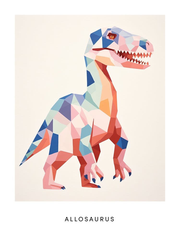 Nursery Dinosaur Art Allosaurus 5 Poster
