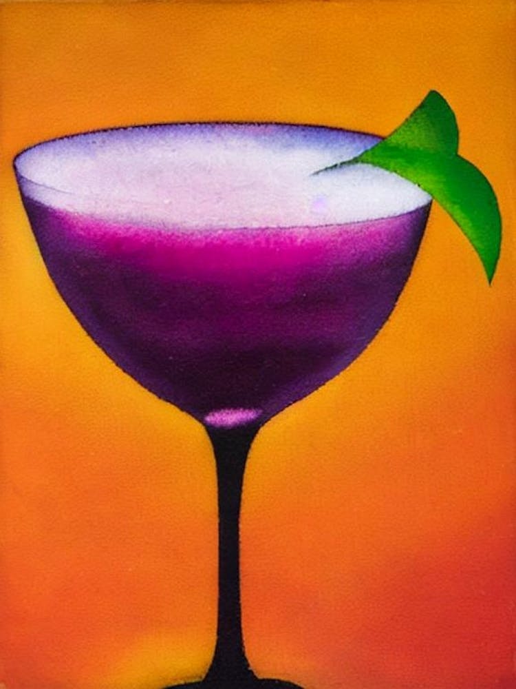 Blueberry Daiquiri Paul Klee Inspired Abstract Cocktail Poster