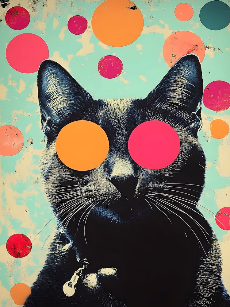 Katze mit Brille