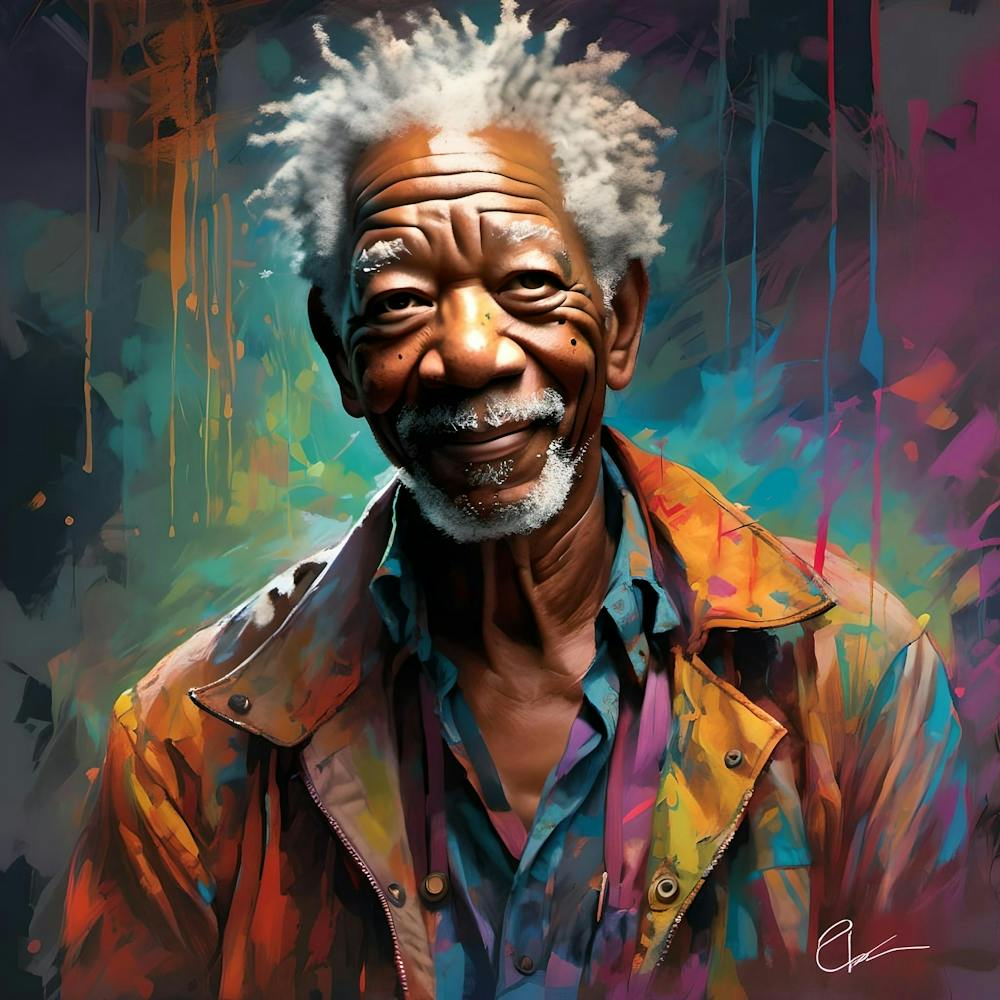 Morgan Freeman portrait - Hollywood Series 2024