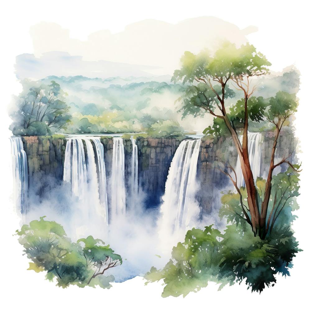 Watercolor Waterfalls