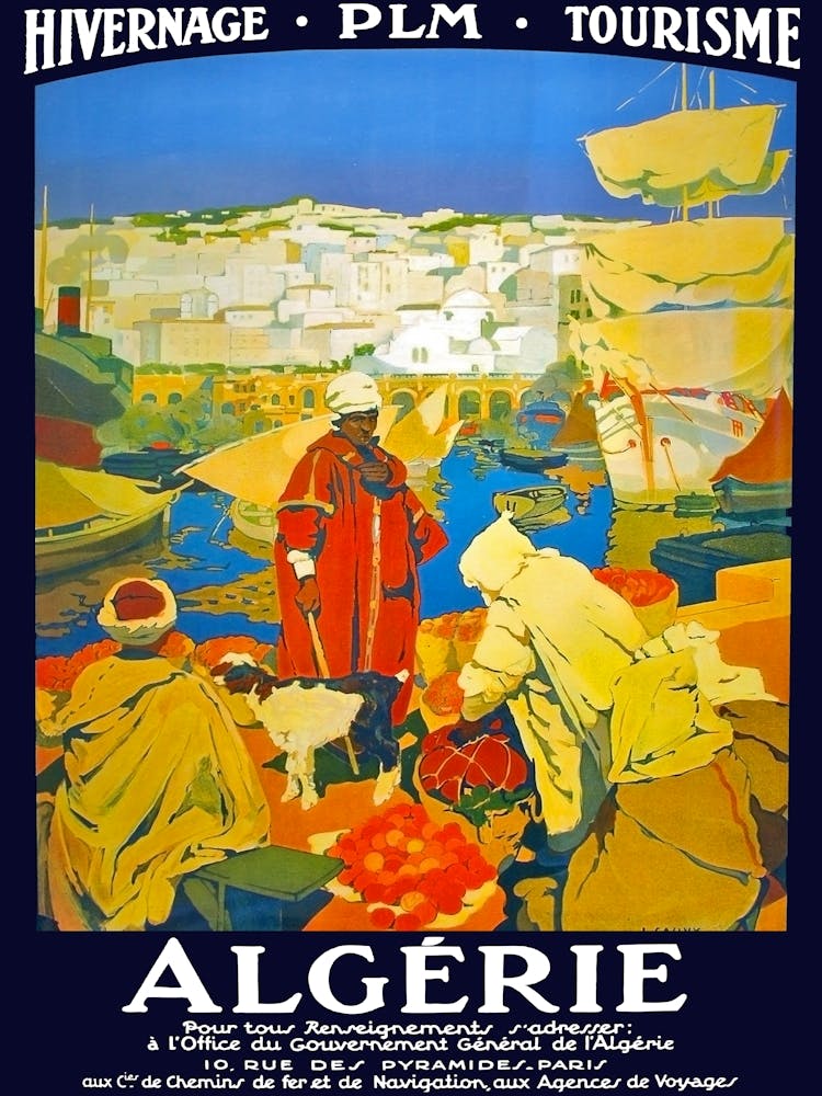 Tourismus in Algerien, Vintage-Reiseplakat