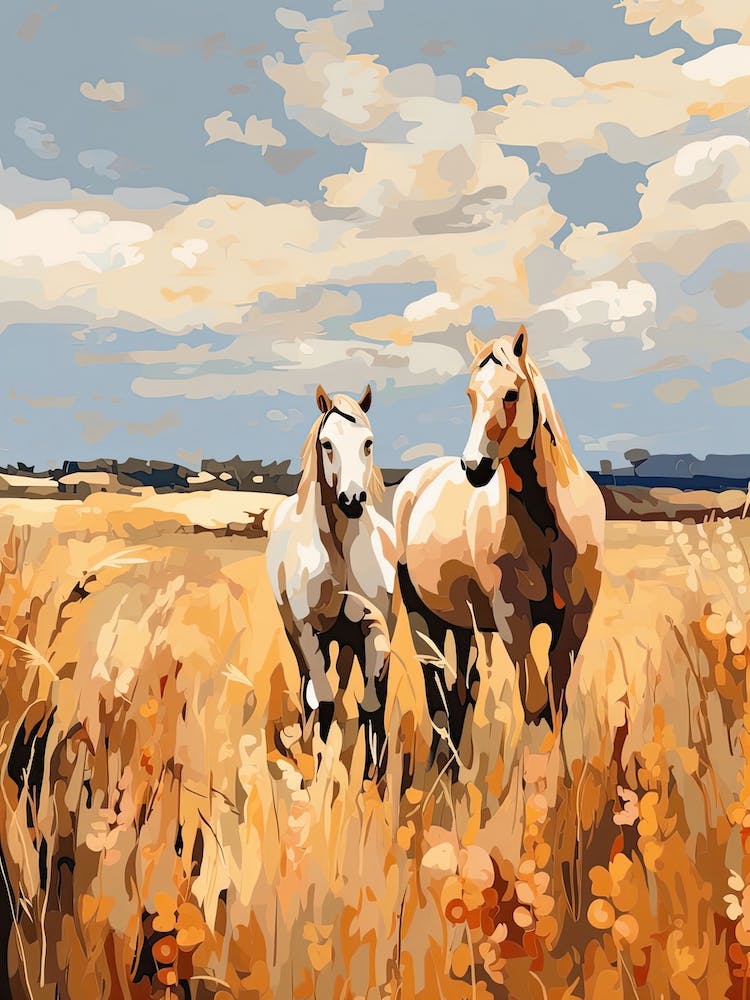 Horses Painting In Tuscany, Italy 1