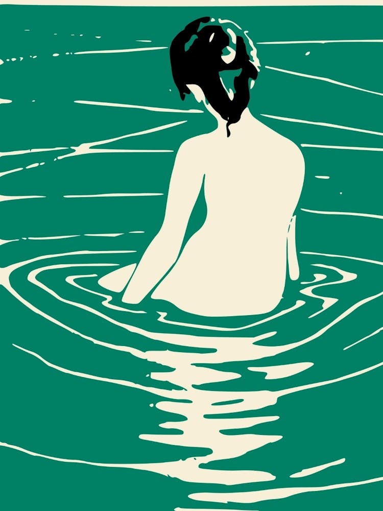 Woman in river