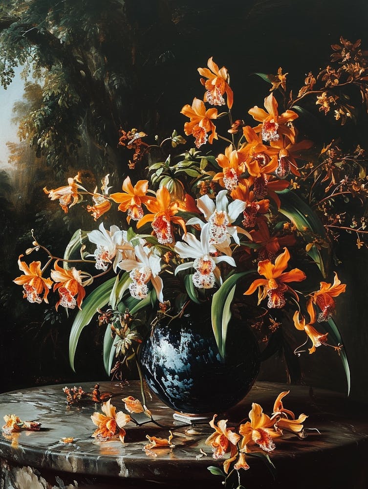 Baroque Floral Still Life Monkey Orchid 4