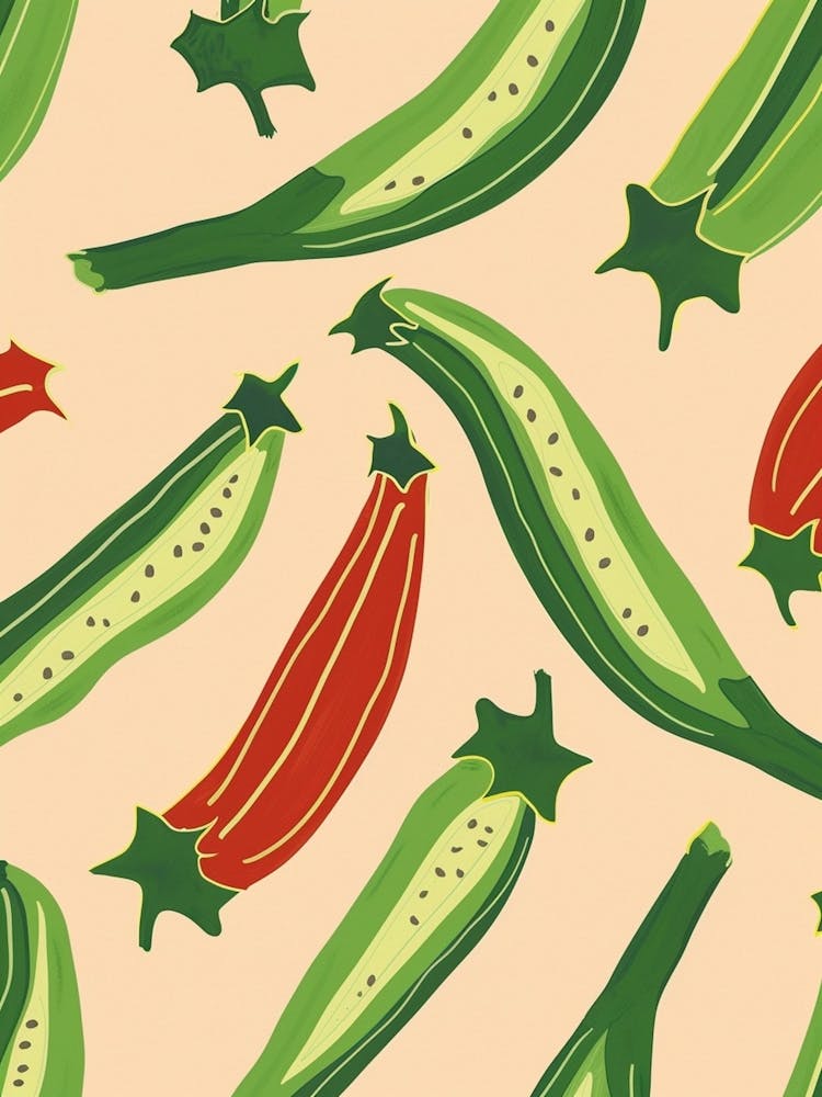 Okra Abstract Pattern 3