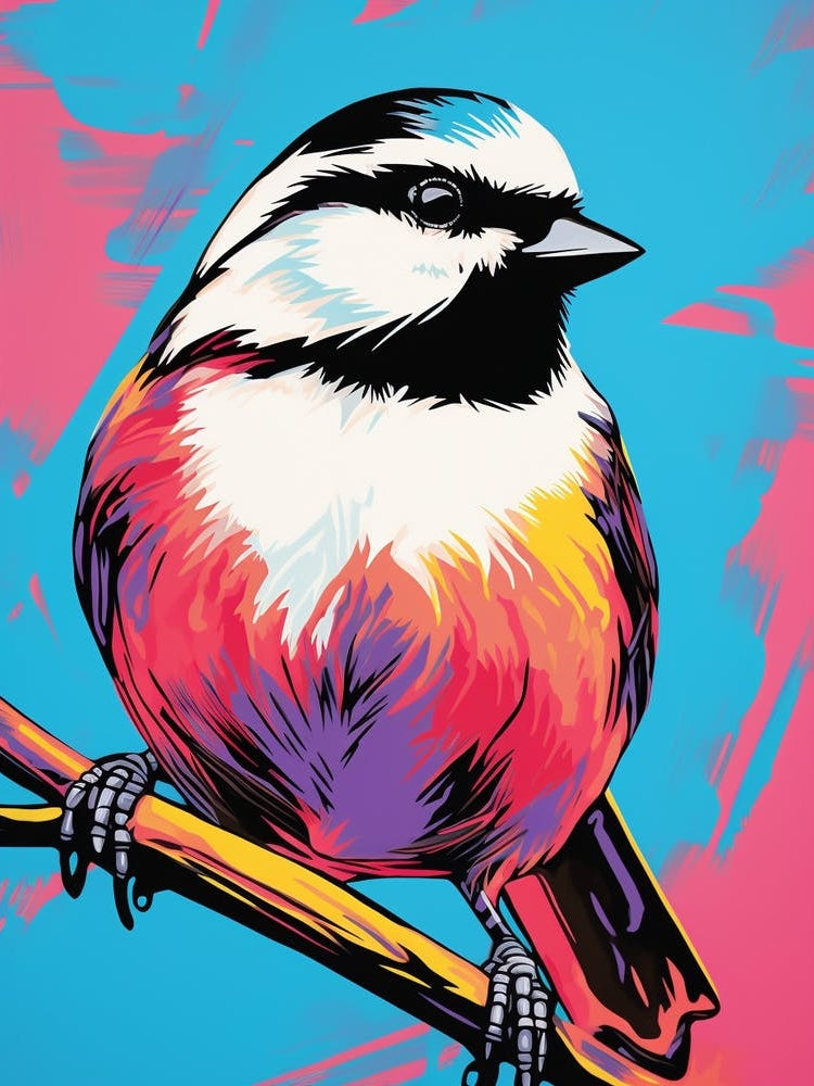Andy Warhol Style Bird Carolina Chickadee 1