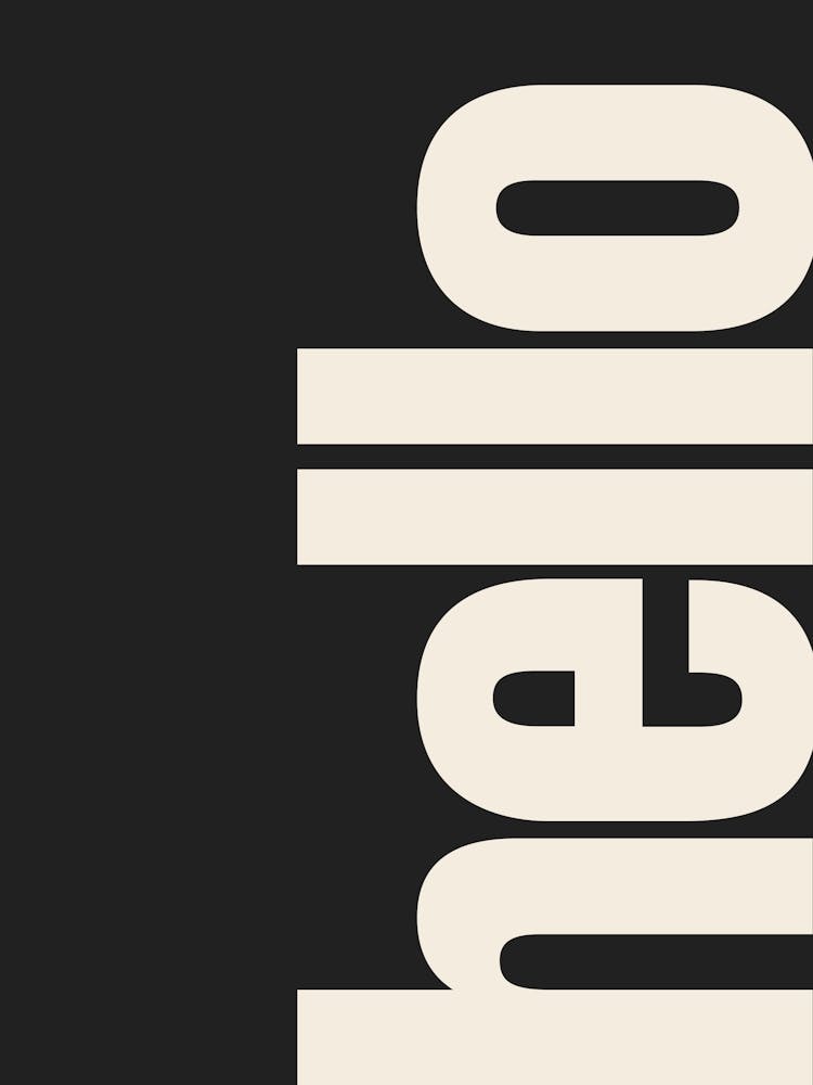 Hello Typography - Beige and Black