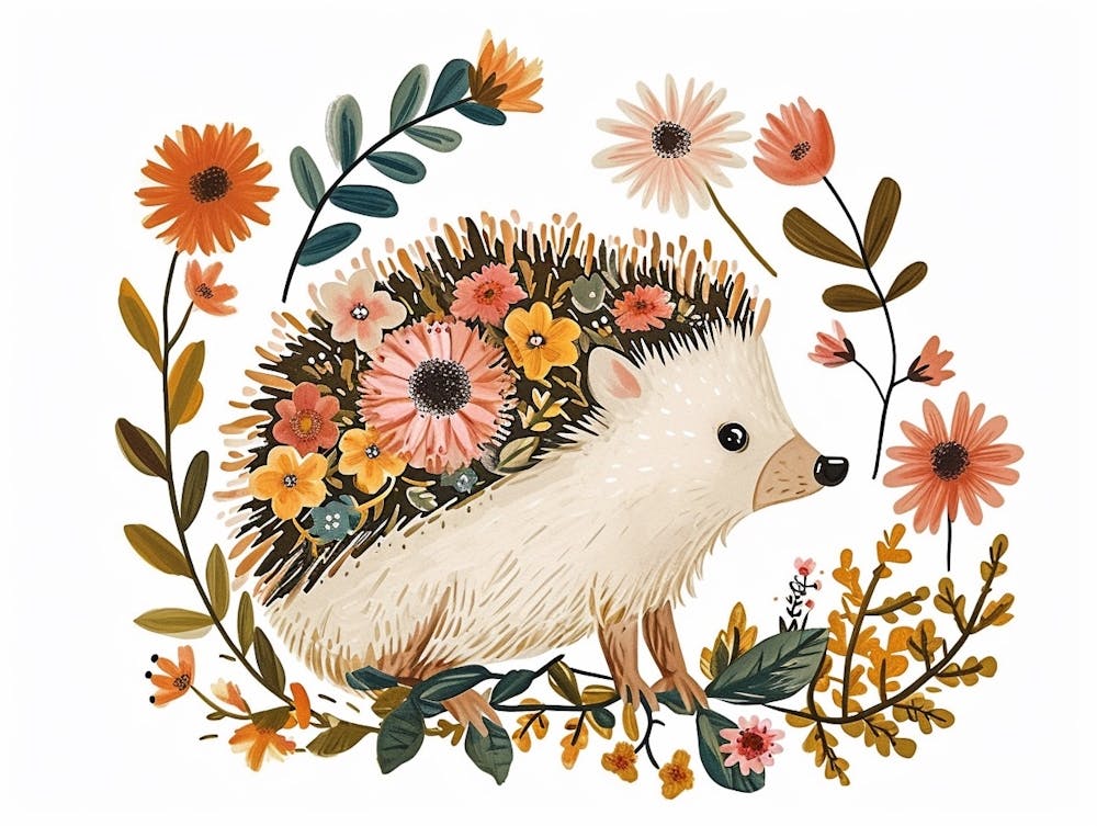 Little Floral Hedgehog 4