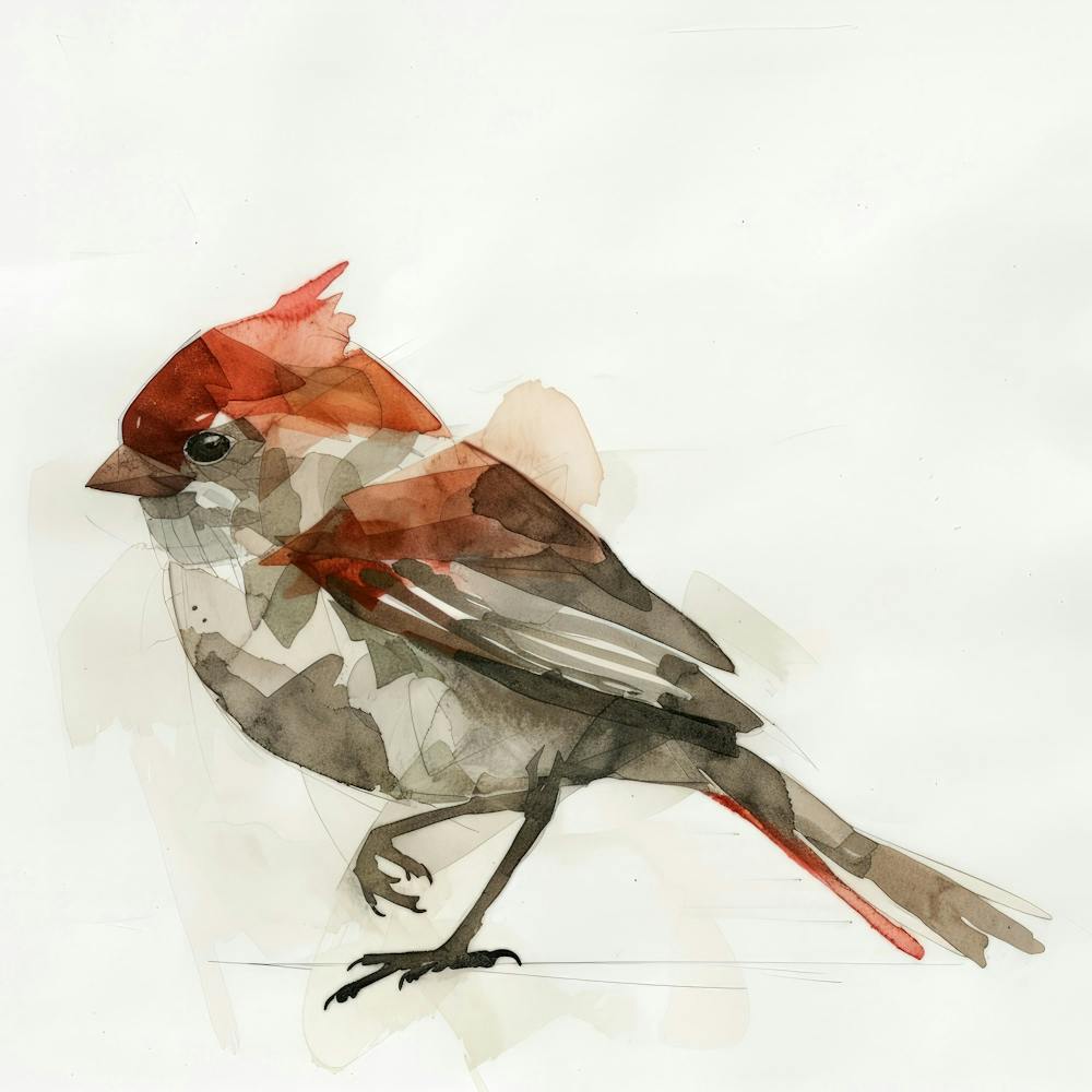 Peinture aquarelle de cardinal