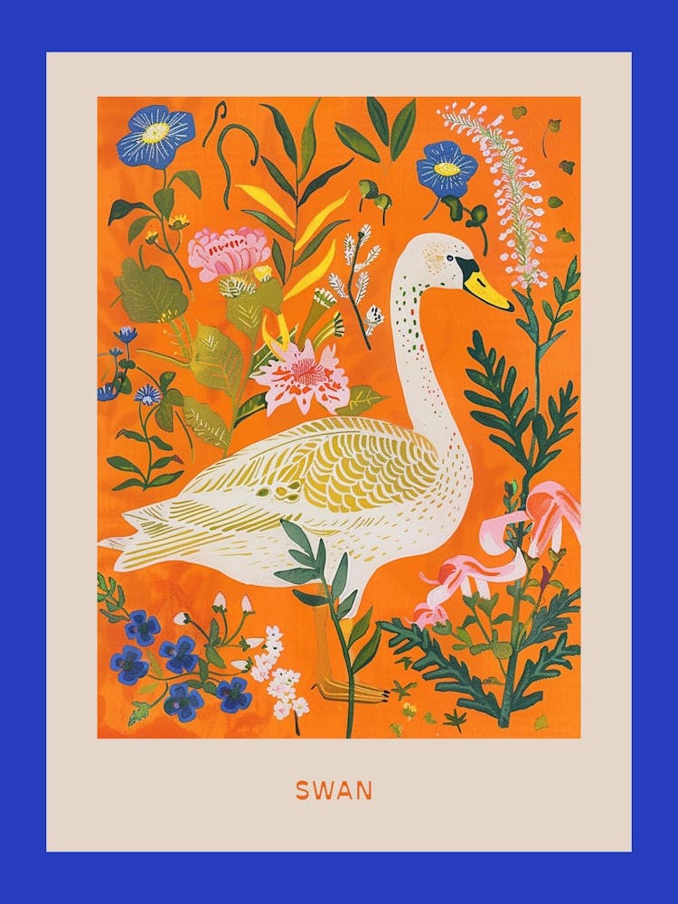 Spring Birds Poster Swan 3
