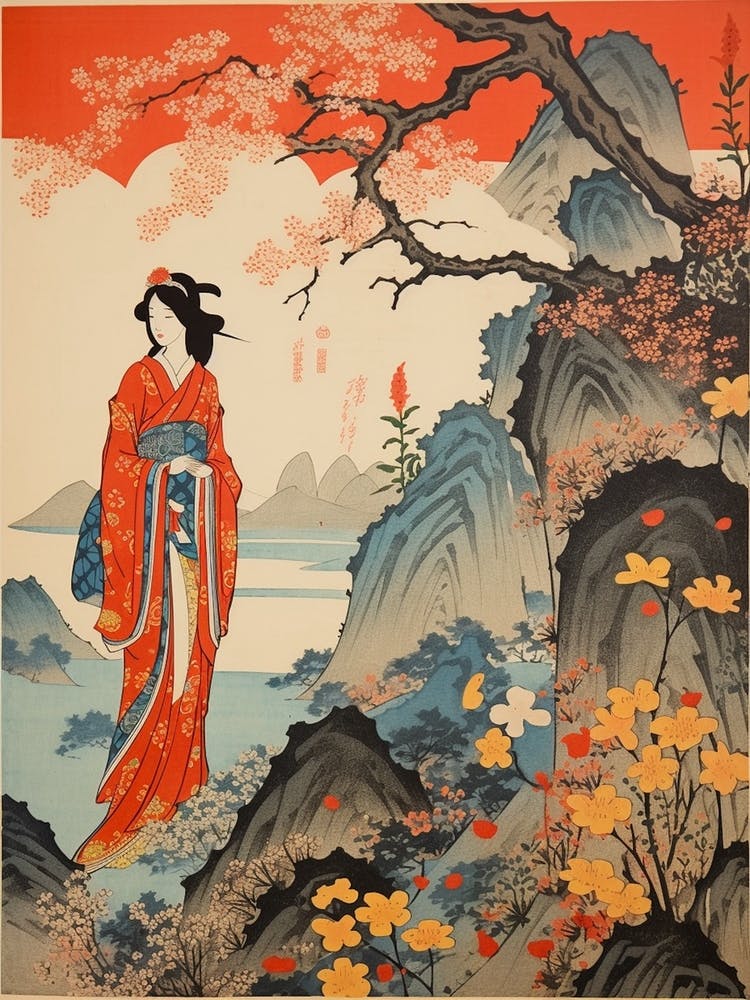 Miyako Jima, Japan Vintage Travel Art 1