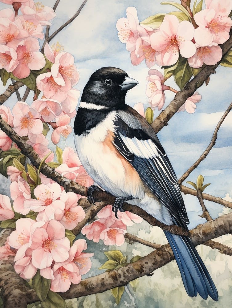 Storybook Animal Watercolour Magpie 2