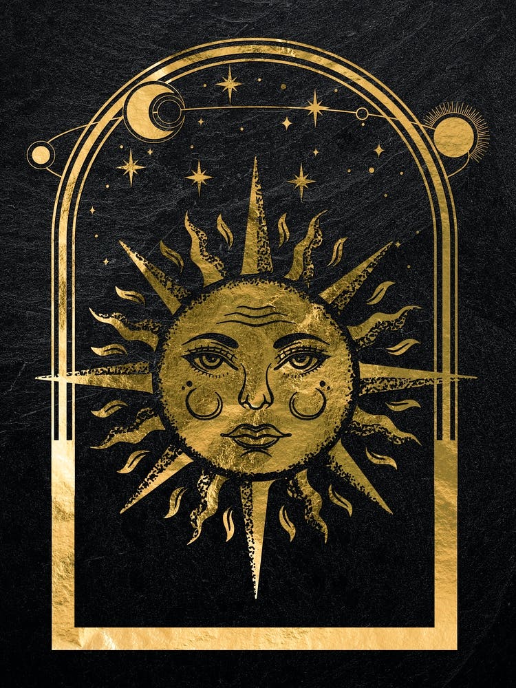 Mystical Gold Moon: Sun & Moon