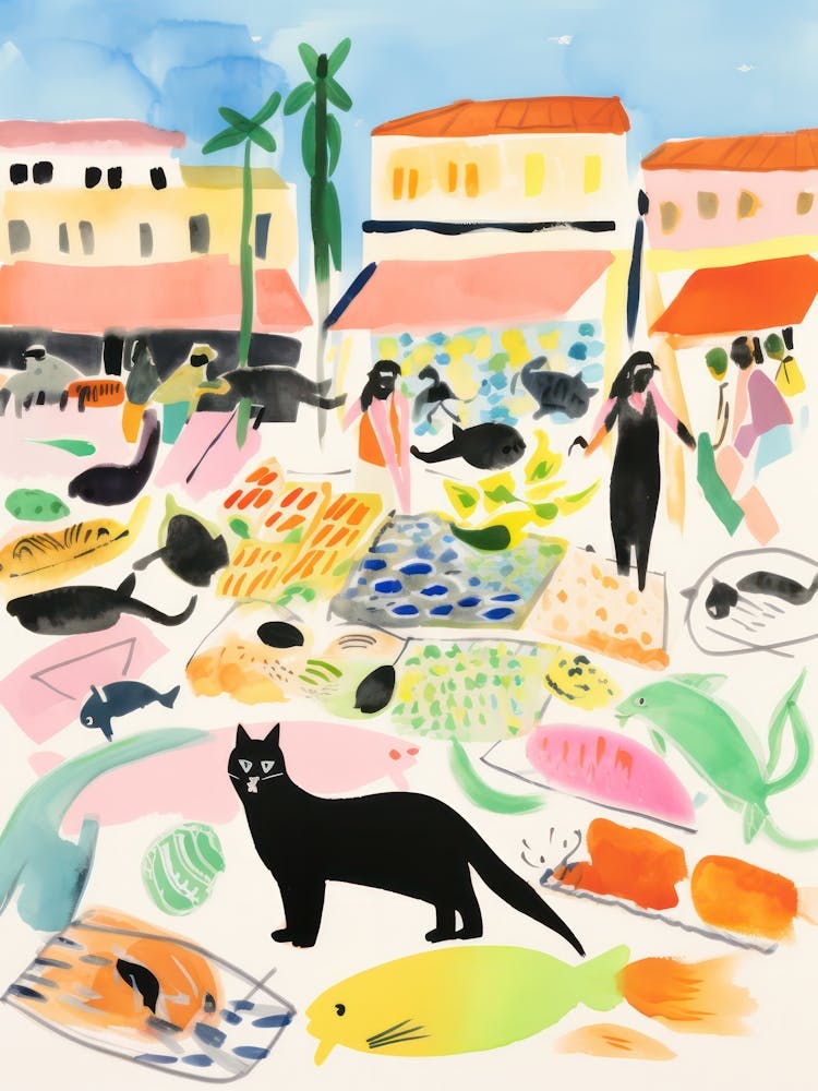 The Food Market In Copenhagen 7 Illustration