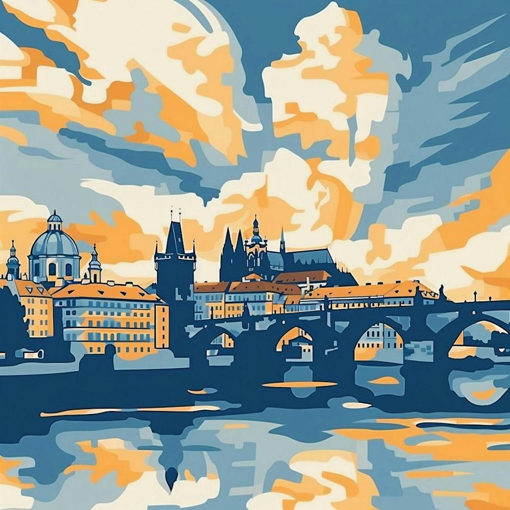 A Prague With Charles Bridge Vector Design Illus 1720467977 3