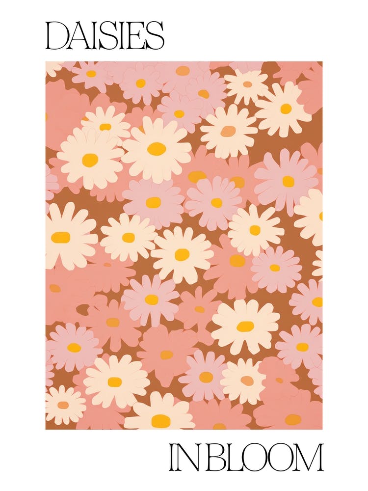 Daisies In Bloom Flowers Bold Illustration 1