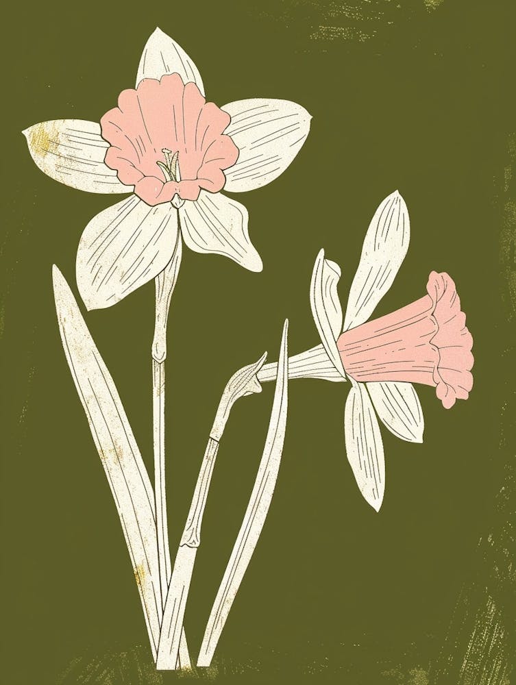 Rosa & Grün Narzisse 1
