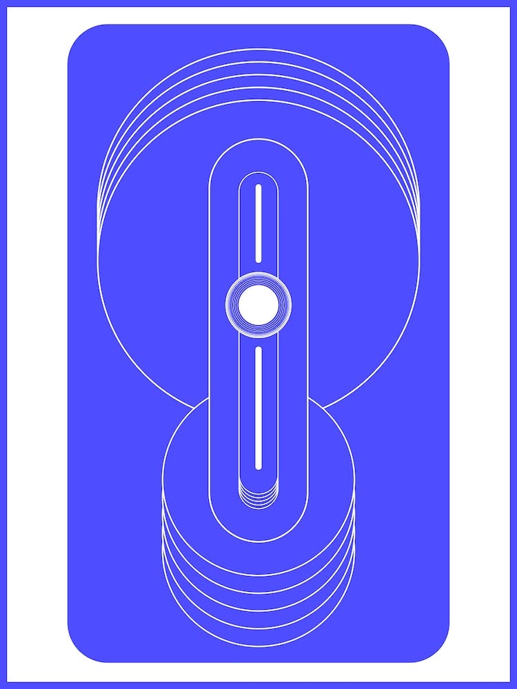 Blues 2 Geometric Abstract