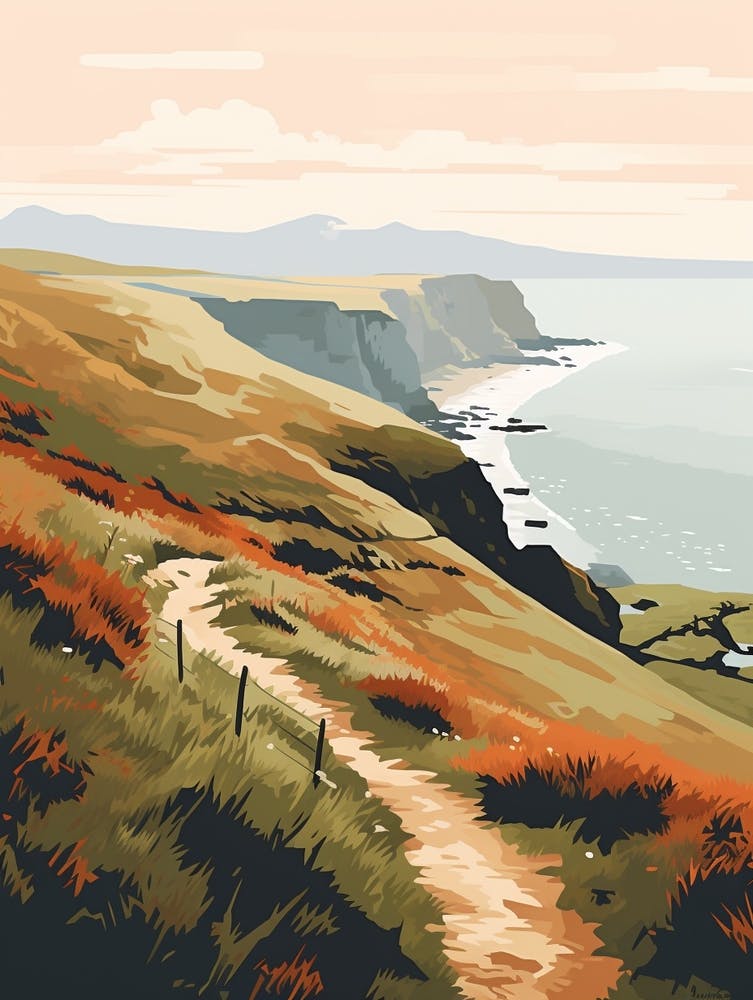 South West Coast Path England 4 Hiking Trail Landscape