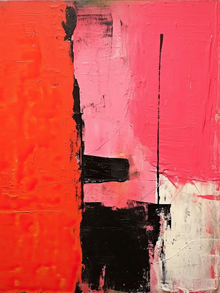 Pink And Black Abstract Painting 2