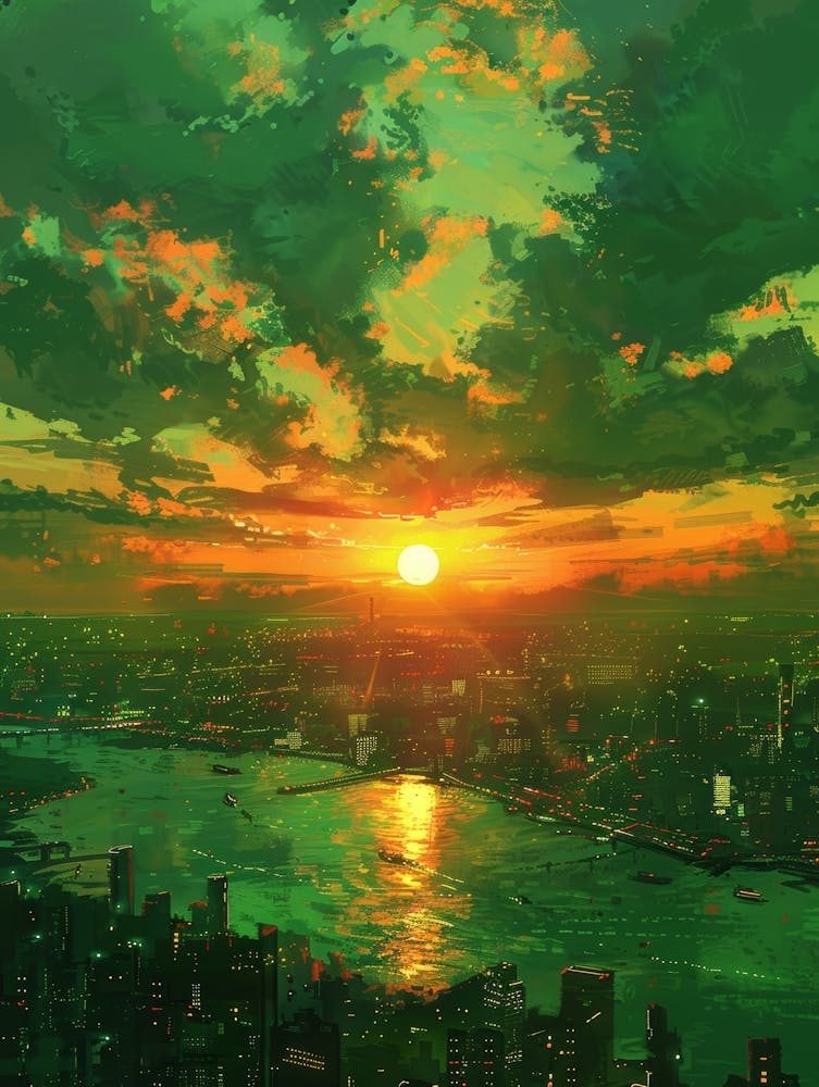 Sunset Over A City 3