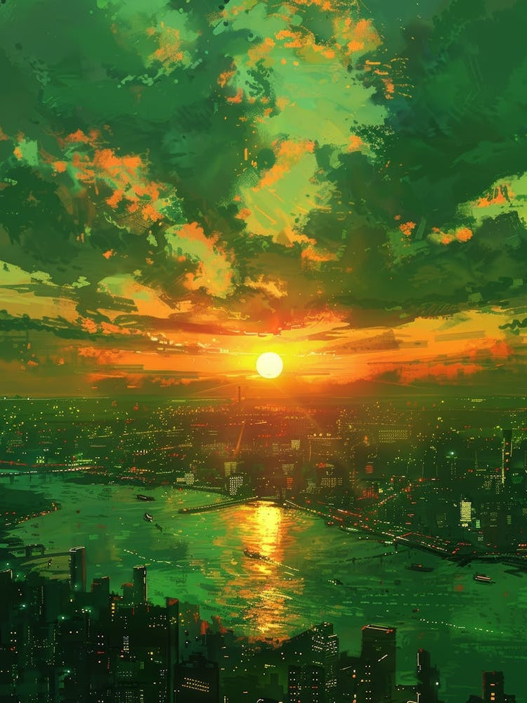 Sunset Over A City 3