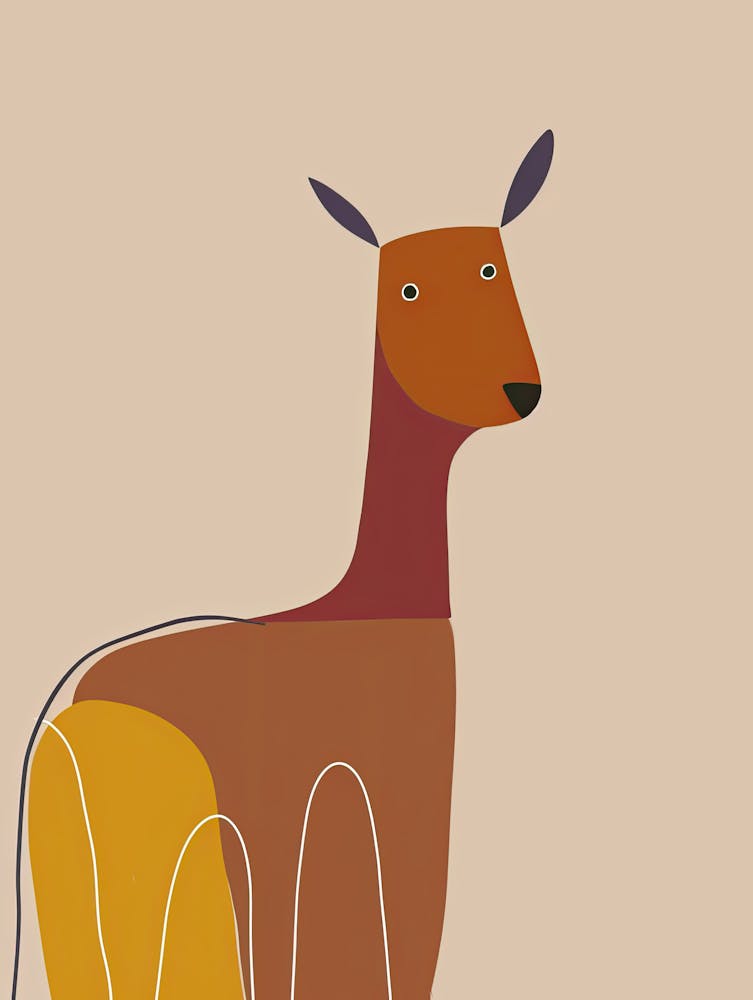 Kangaroo - Boho, Line Art 3