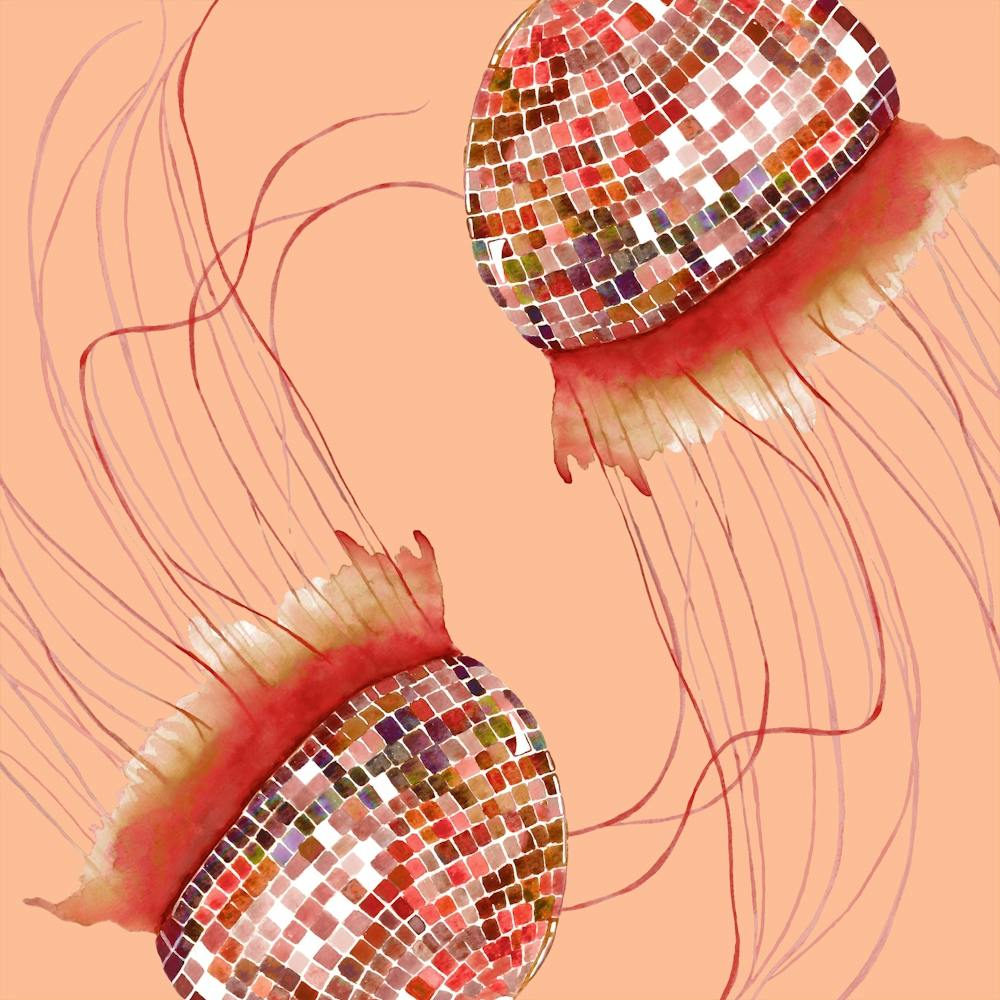 Disco Ball Jellyfish Peach