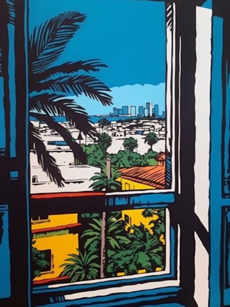 Window View Of Dubai United Arab Emirates In The Style Of Pop Art 3