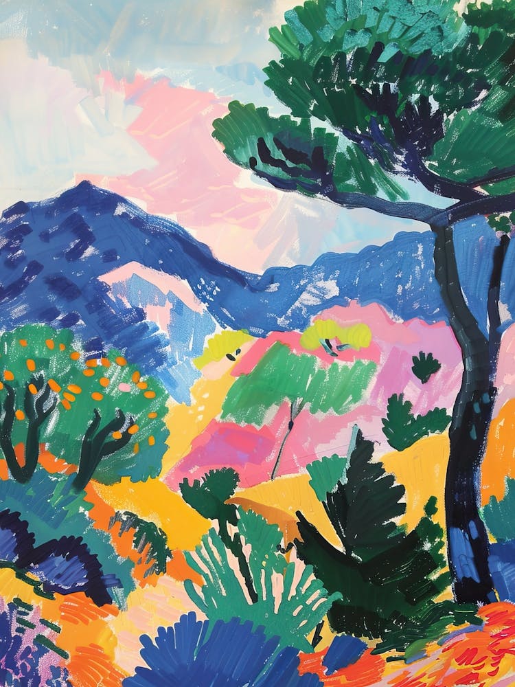 Matisse Inspired Colorful Abstract Landscape