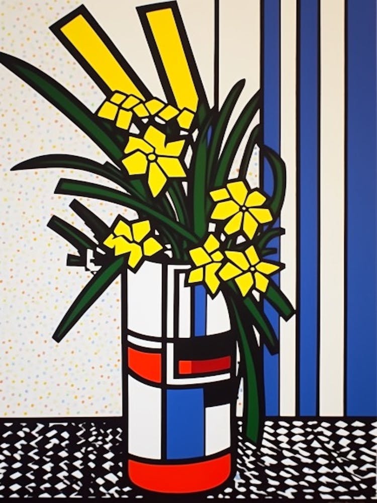 Statice Blumenstillleben 3 Pop-Art-Stil