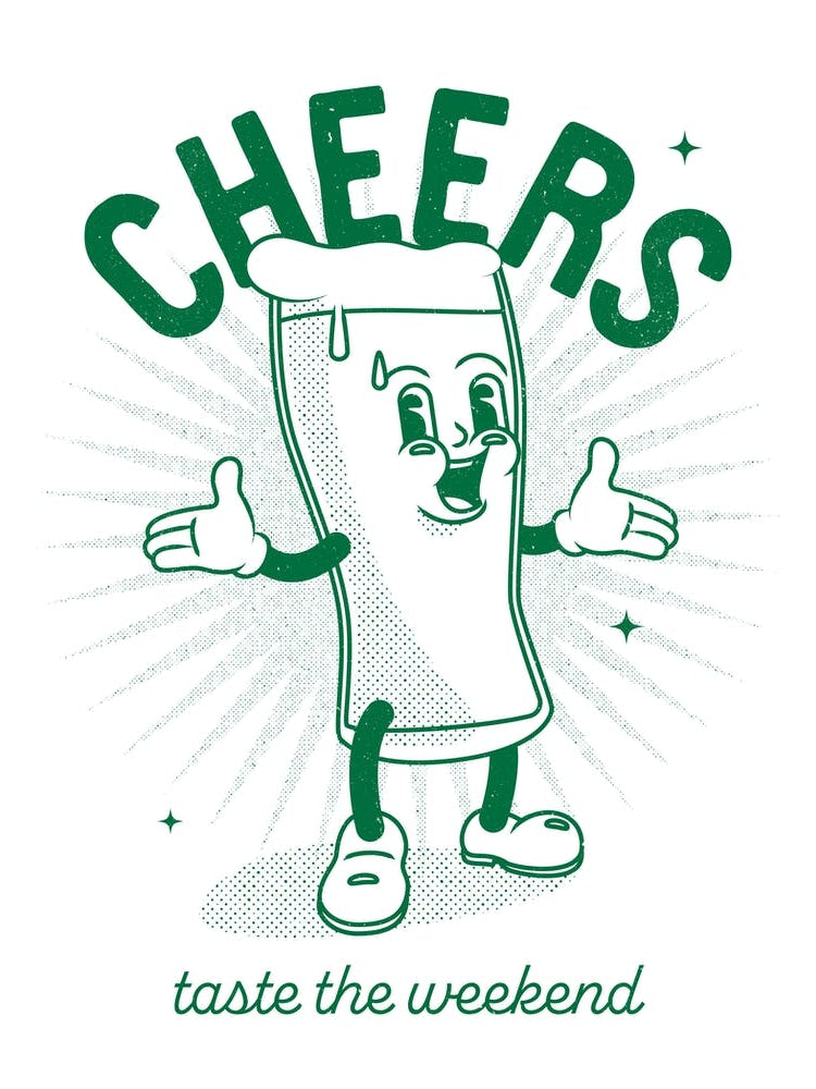 'Cheers' retro poster in green