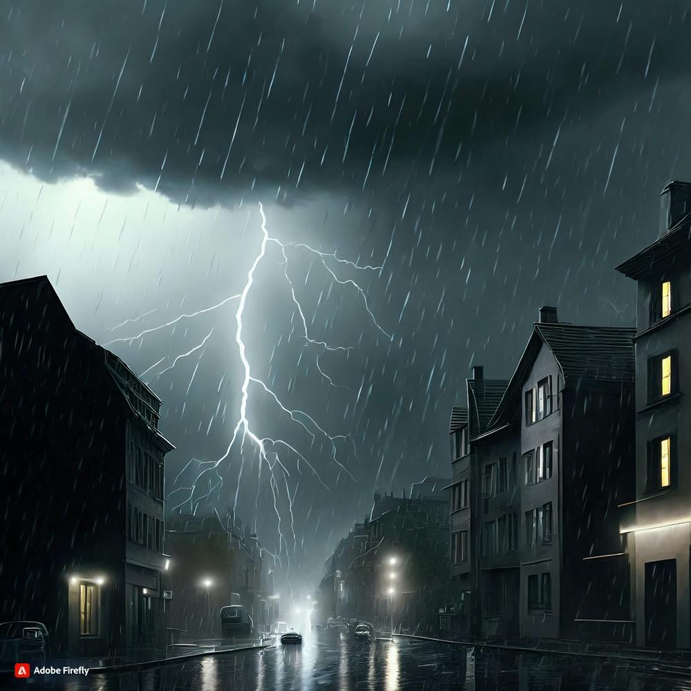 Lightning Storm In The City