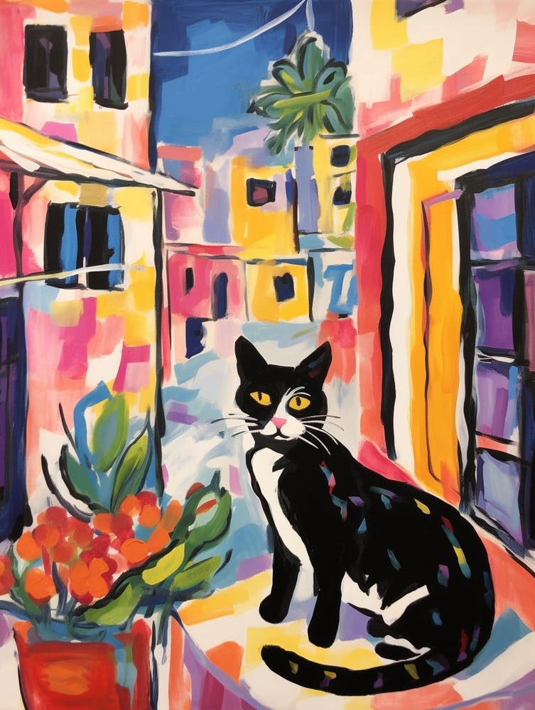 Painting Of A Cat In Izmir Turkey 1