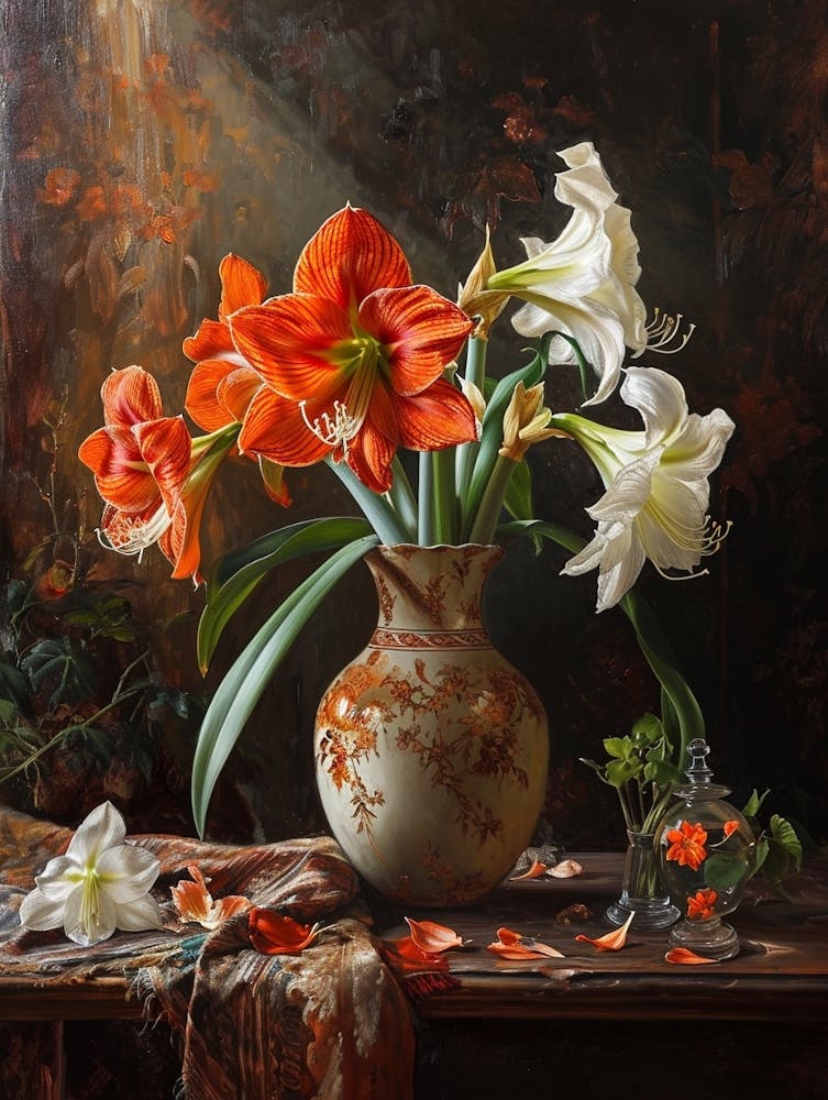 Baroque Floral Still Life Amaryllis 2