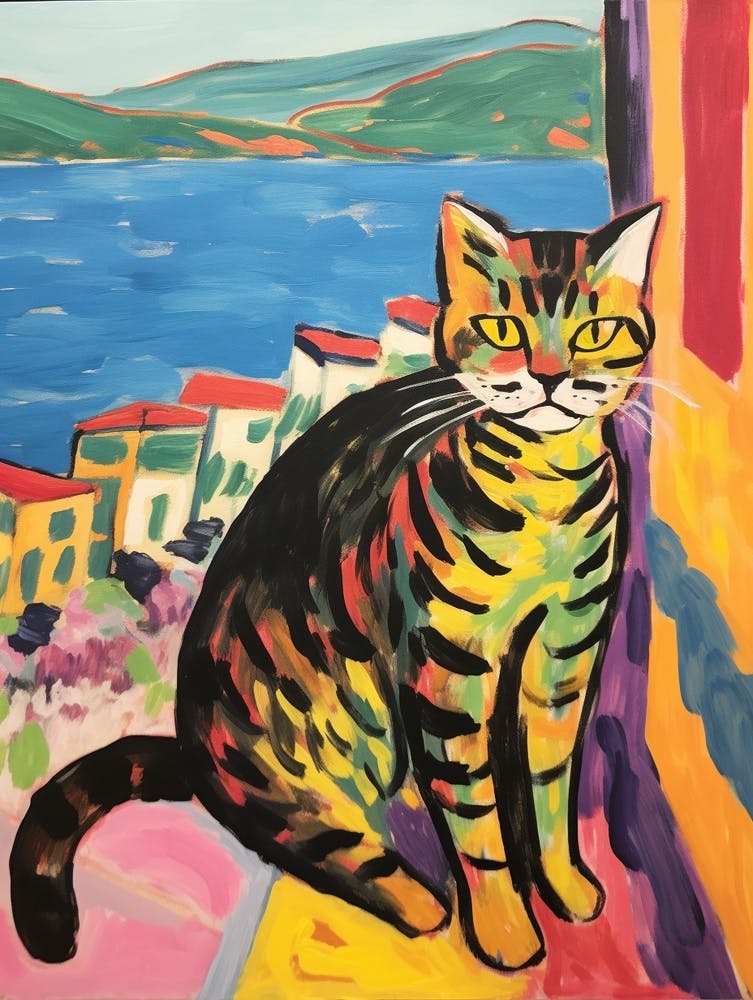 Painting Of A Cat In Trieste Italy 3