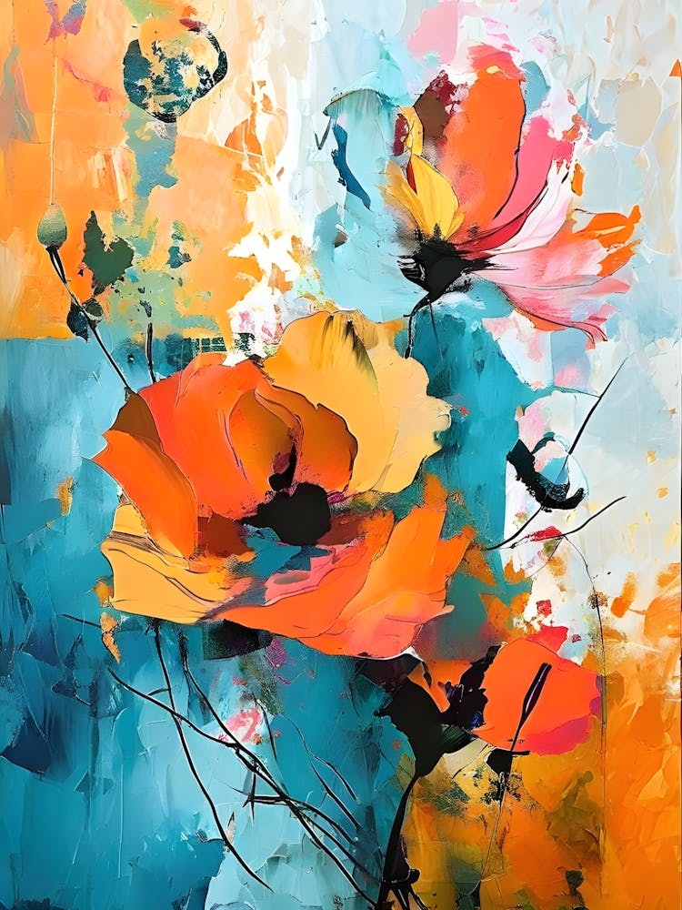 Abstract Floral Experiment With Abstract Shapes And Colors To Create A Modern Floral Composition (1) (1)